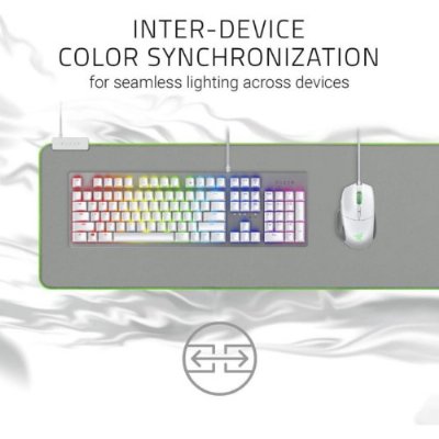 Razer Goliathus Extended Chroma Quartz - RGB aydınlatmalı ekstra büyük yumuşak XXL oyun faresi matı Beyaz