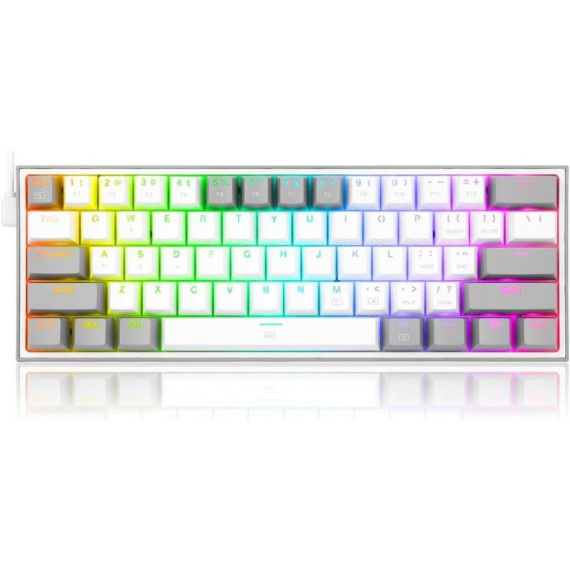 Redragon K617 Beyaz RGB %60 TKL Red Switch Kablolu Mekanik Oyuncu Klavyesi 