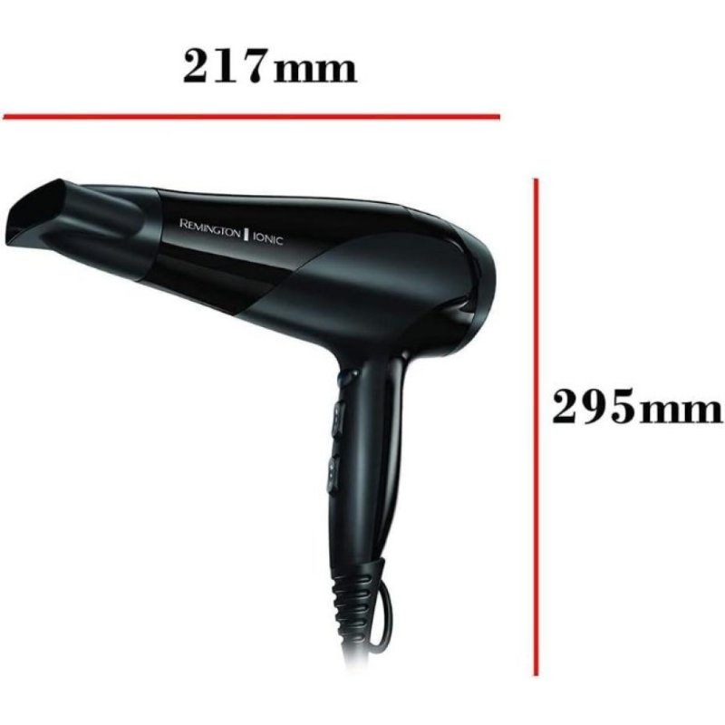 Remington İyonik Saç Kurutma Makinesi, 2200 W, 3 Isıtma ve 2 Ayrı Fan Kademesi + Soğutma Kademesi, Difüzör Başlıklı, D3198 Outlet