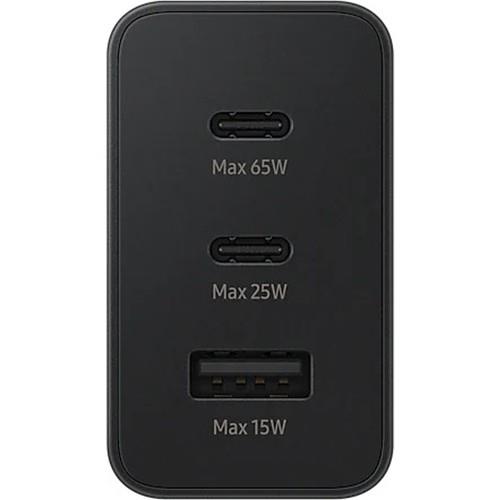 Samsung 3in1 Trio 65W 2xPD + UsbA Ev Tipi Şarj Aleti 3 Çıkışlı(EP-T6350NBEGWW) Outlet