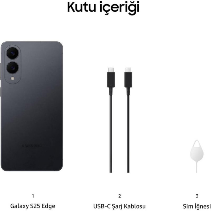 Samsung Galaxy S25 Edge 512 GB Titanyum Gece Siyahı (Samsung Türkiye Garantili)