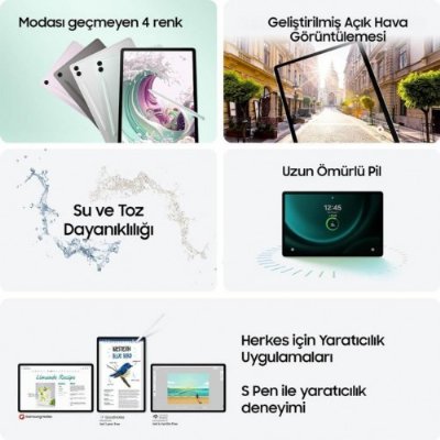 Samsung Galaxy Tab S9 FE SM-X510 Gümüş 128 GB 10.9" Tablet