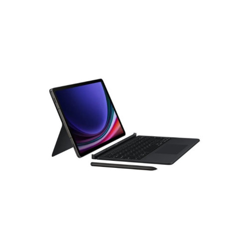 Samsung Galaxy Tab S9 / S9 FE Mousepadli Klavyeli Kapaklı Kılıf - Siyah Teşhir