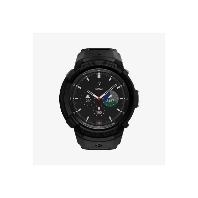 Spigen Galaxy Watch 4 Classic (46mm) Kılıf & Kordon Kayış Rugged Armor Pro Black Outlet