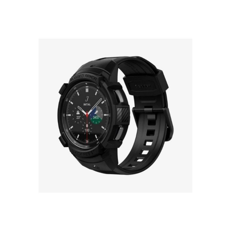 Spigen Galaxy Watch 4 Classic (46mm) Kılıf & Kordon Kayış Rugged Armor Pro Black Outlet