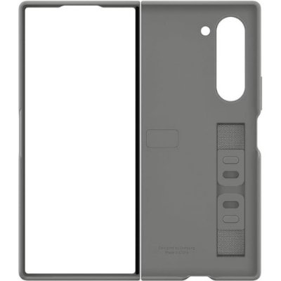 Samsung Galaxy Z Fold 6 Standlı Silikon Kılıf - Gri ü- Teşhir