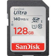 SanDisk 128 GB Ultra SDXC bellek kartı, 140 MB/s'ye kadar, A1 uygulama performansı, UHS-I, Class 10, U1 - Outlet