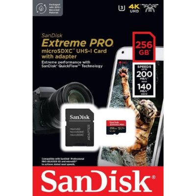 SanDisk Extreme Pro SDSQXCD-256G-GN6MA Class 10 UHS-I U3 A2 V30 256 GB Micro SD Kart - Outlet