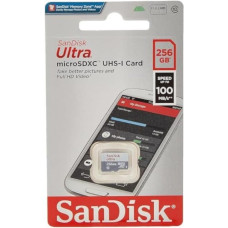 SanDisk 256GB Ultra Lite MicroSDXC 100 MB, Beyaz/Gri - Outlet