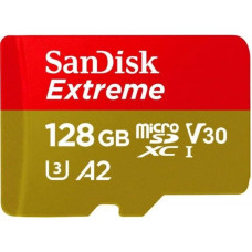 SanDisk Extreme microSD UHS I Card 128GB for 4K Video on Smartphones, Action Cams & Drones 190MB/s Read, 90MB/s Write - Outlet