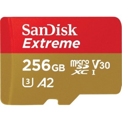 SanDisk Extreme microSD UHS I Card 256GB for 4K Video on Smartphones, Action Cams & Drones 190MB/s Read, 130MB/s Write - Outlet 