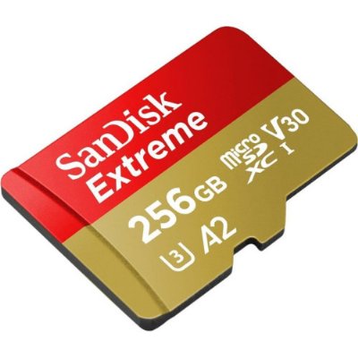 SanDisk Extreme microSD UHS I Card 256GB for 4K Video on Smartphones, Action Cams & Drones 190MB/s Read, 130MB/s Write - Outlet 