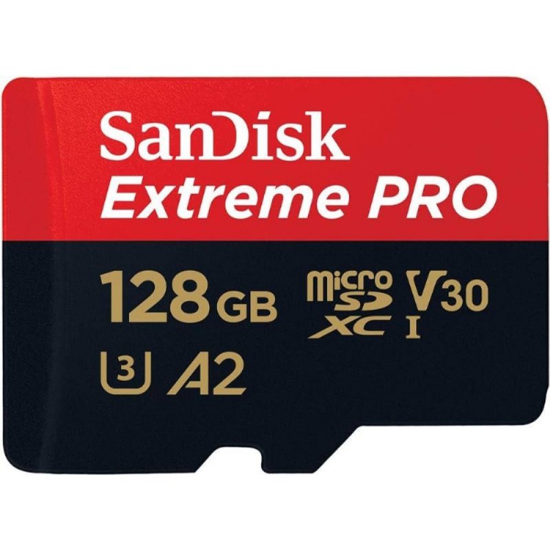 SanDisk Extreme microSDXC UHS-I hafıza kartı 128 GB + adaptör (akıllı telefonlar, aksiyon kameraları ve dronlar için, A2, C10, V30, U3, 190 MB/s aktarım, RescuePRO Deluxe) - Outlet