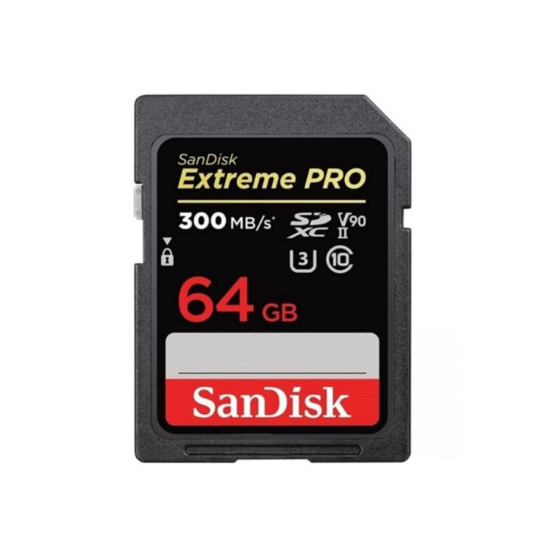 SanDisk Extreme PRO SDHC UHS-II hafıza kartı V90 64 GB (300 MB/s, 8K, 4K ve Full-HD video kaydı, RescuePRO Deluxe, darbeye dayanıklı, ısıya dayanıklı, su geçirmez ve röntgen korumalı) Outlet
