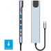 Shaza 8in1 USB Type-C Hub Port Adaptör HDMI USB Ethernet PD Girişli, Gri