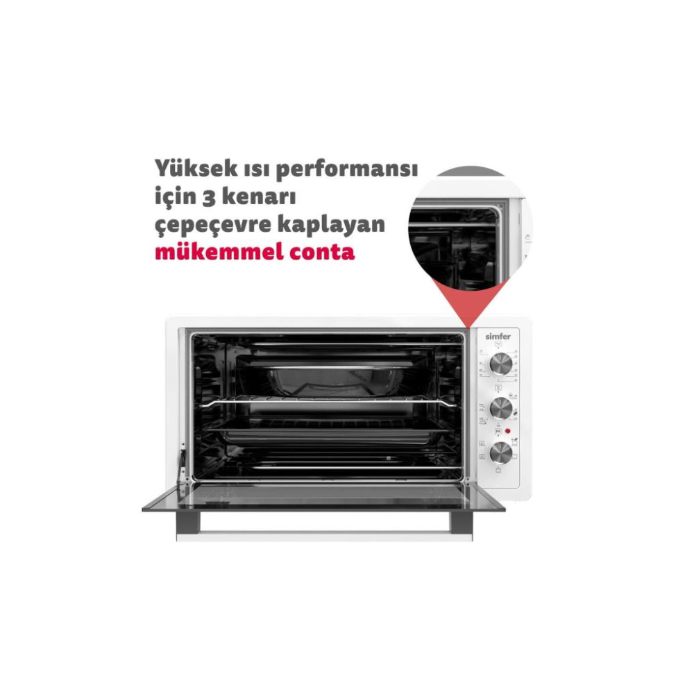 Simfer 4244 42 lt Beyaz Midi Fırın Teşhir