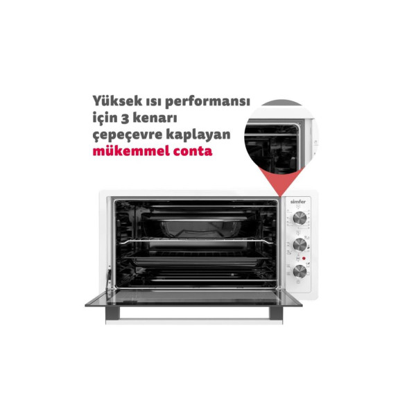 Simfer 4244 42 lt Beyaz Midi Fırın Teşhir