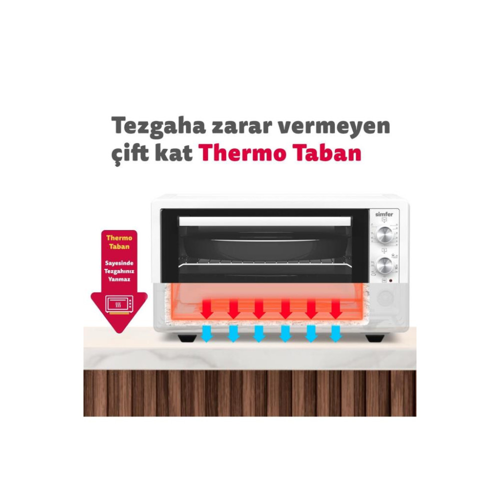Simfer 4244 42 lt Beyaz Midi Fırın Teşhir