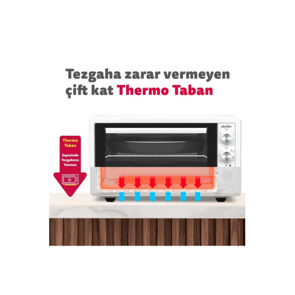 Simfer 4244 42 lt Beyaz Midi Fırın Teşhir