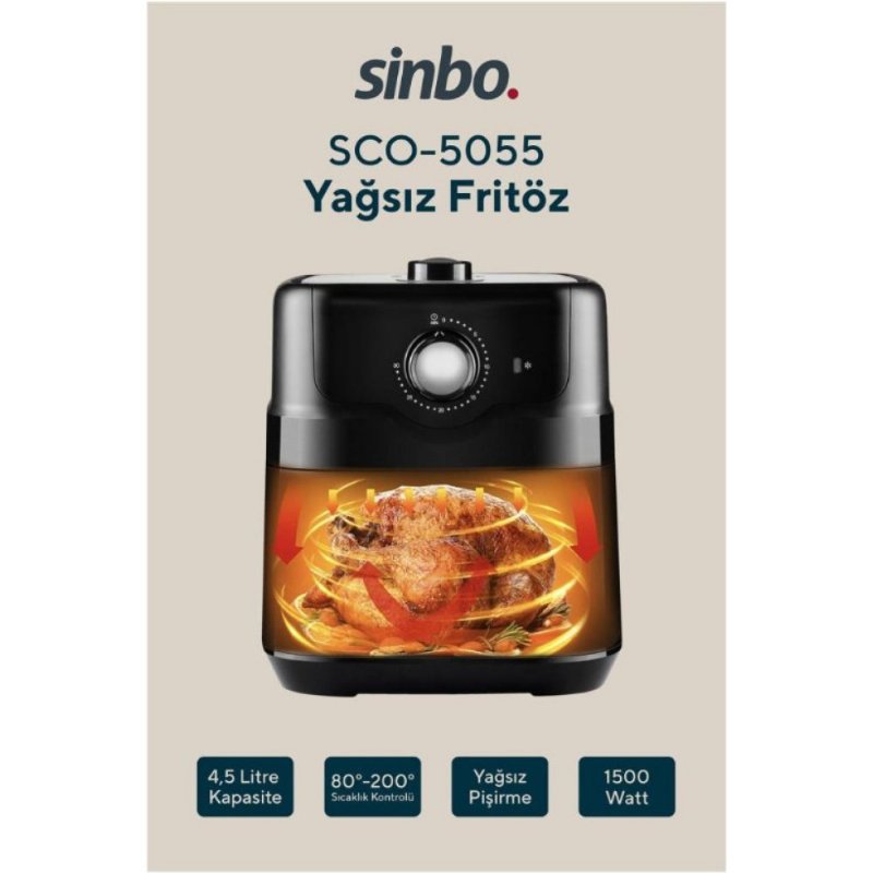 Sinbo SCO-5055 4.5 lt Yağsız Fritöz Teşhir