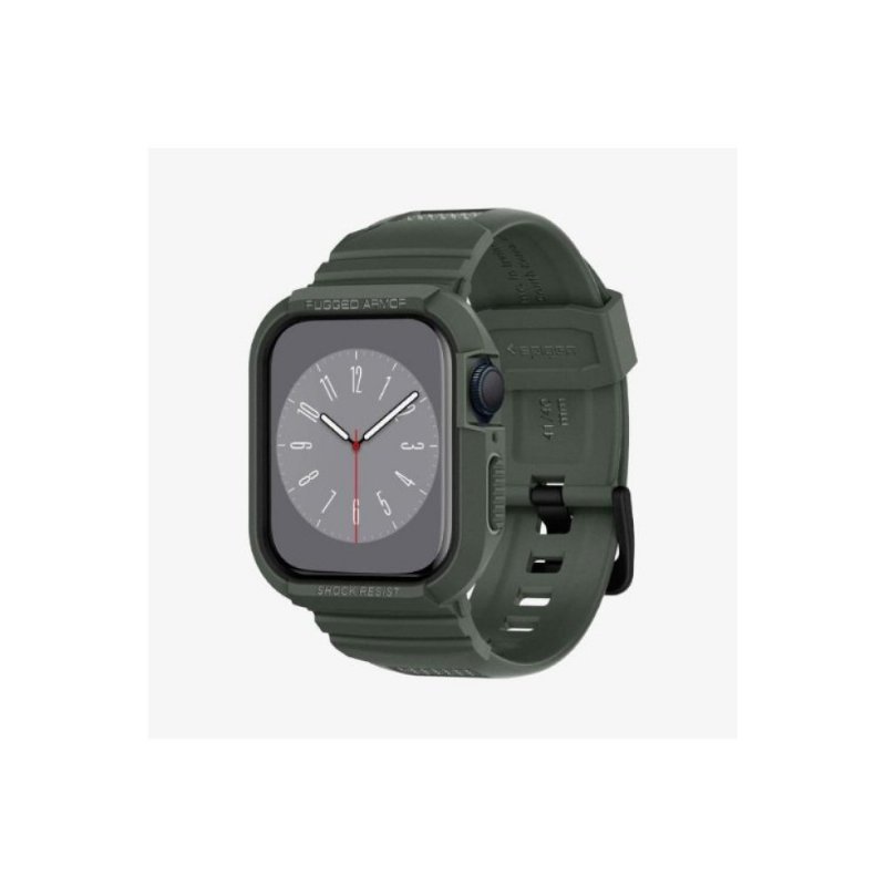 Apple Watch Seri (45mm / 44mm) Kılıf, Spigen Rugged Armor Pro Military Green Outlet