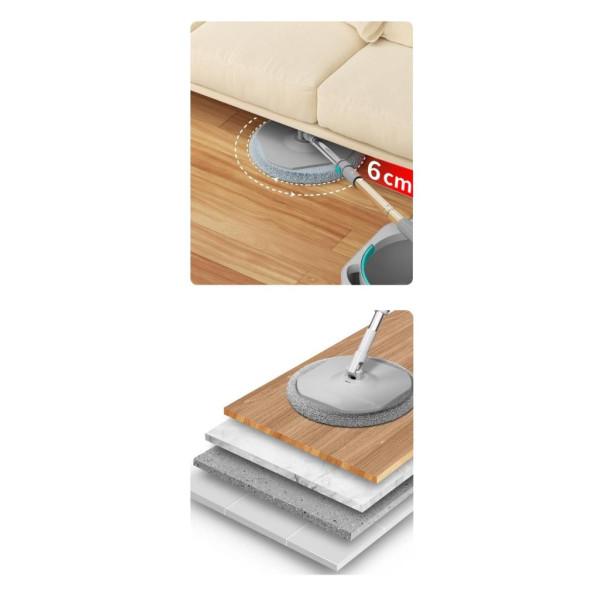 Smarter Aqua Master + Ucgen Aparat Temız & Kırlı Suyu Ayırma Ozellıgı Otomatık Temızlık Setı Mop Paspas Cam Ve Kose Icın Teşhir