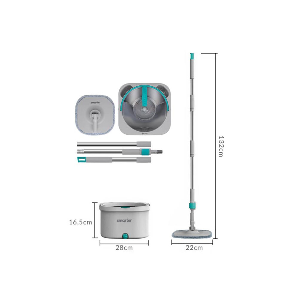 Smarter Aqua Master + Ucgen Aparat Temız & Kırlı Suyu Ayırma Ozellıgı Otomatık Temızlık Setı Mop Paspas Cam Ve Kose Icın