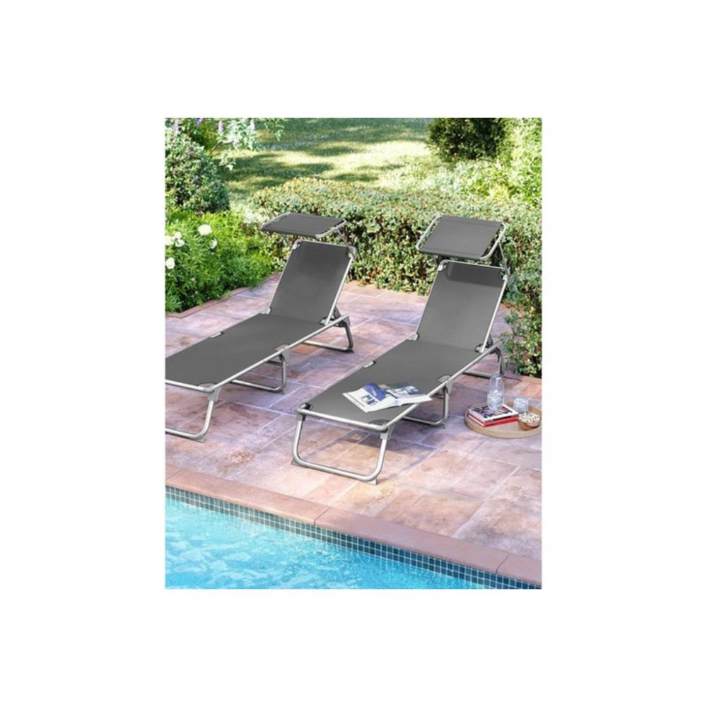 Songmics GCB19 55x193x31 cm Gölgelikli Katlanabilir Şezlong - OUTLET