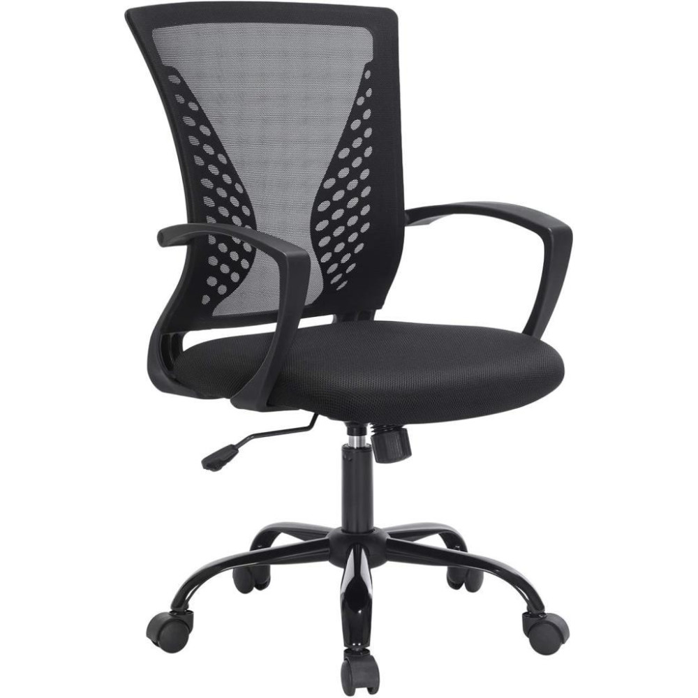 SONGMICS Ofis Sandalyesi, 360 Döner Sandalye, Sallanma Fonksiyonlu, Nefes Alabilir, Ofis, Çalışma Odası, 120 Kg'A Kadar Taşıyabilir, Siyah, Obn22Bk Outlet