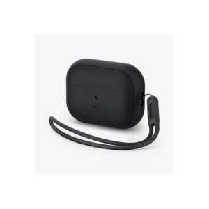 Spigen AirPods Pro (2.Nesil) Kılıf, Spigen Silicone Fit + Strap (Askı İpi) Black Outlet