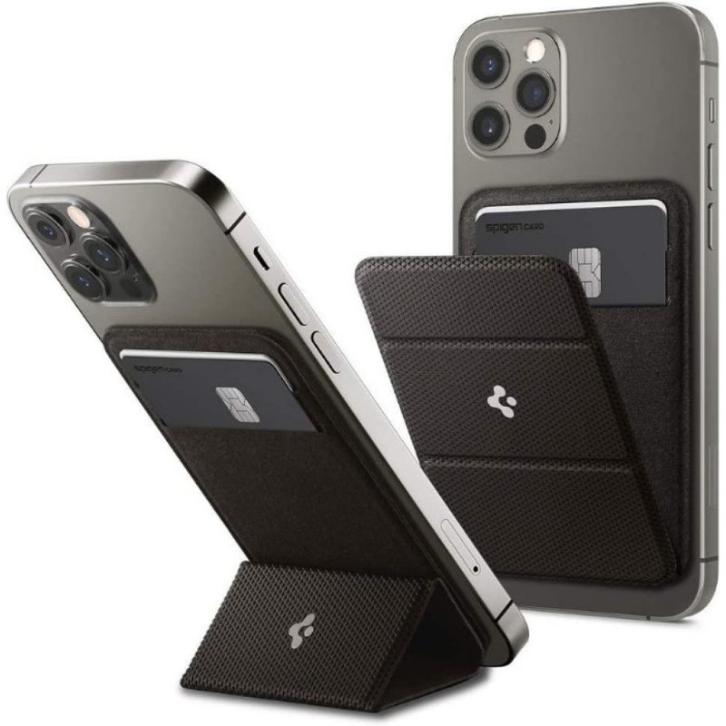 Spigen Apple MagSafe iPhone 14 / iPhone 13 / iPhone 12 Serisi için Smart Fold Cüzdan Gunmetal - AMP02766