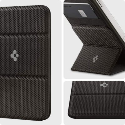 Spigen Apple MagSafe iPhone 14 / iPhone 13 / iPhone 12 Serisi için Smart Fold Cüzdan Gunmetal - AMP02766