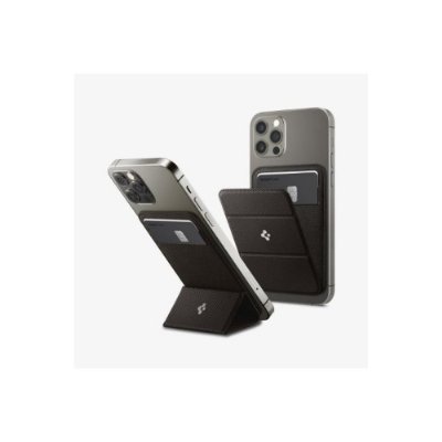 Spigen Apple iPhone 15 / iPhone 14 / iPhone 13 / iPhone 12 Serileri için Smart Fold Manyetik Cüzdan MagSafe Gunmetal Outlet