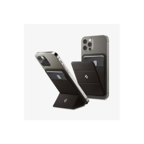 Spigen Apple iPhone 15 / iPhone 14 / iPhone 13 / iPhone 12 Serileri için Smart Fold Manyetik Cüzdan MagSafe Gunmetal Outlet