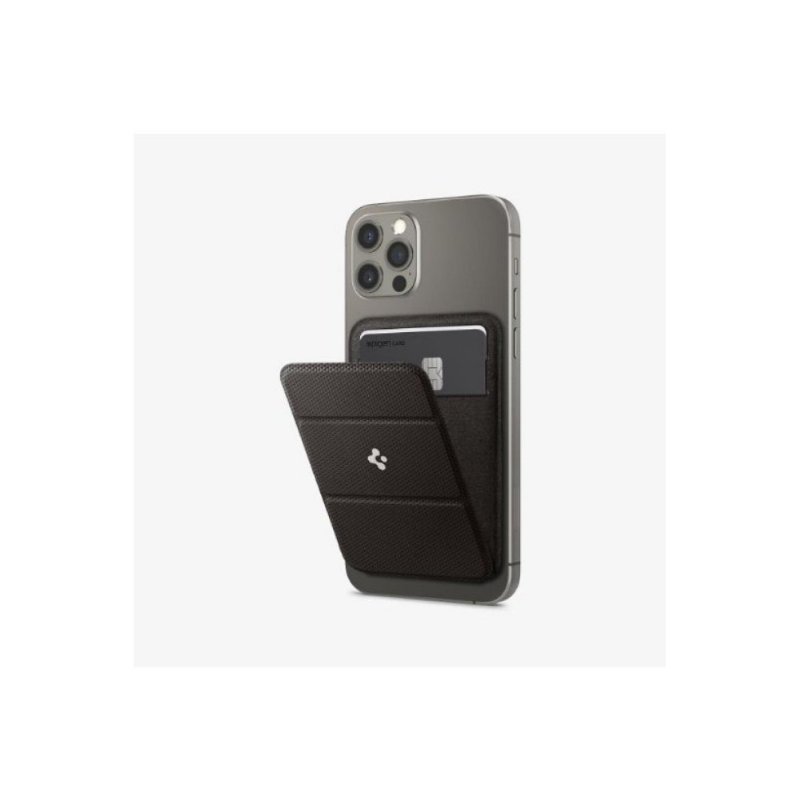 Spigen Apple iPhone 15 / iPhone 14 / iPhone 13 / iPhone 12 Serileri için Smart Fold Manyetik Cüzdan MagSafe Gunmetal Outlet