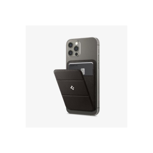 Spigen Apple iPhone 15 / iPhone 14 / iPhone 13 / iPhone 12 Serileri için Smart Fold Manyetik Cüzdan MagSafe Gunmetal Outlet