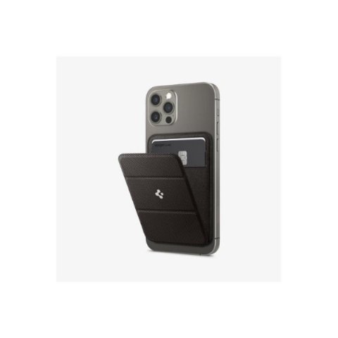 Spigen Apple iPhone 15 / iPhone 14 / iPhone 13 / iPhone 12 Serileri için Smart Fold Manyetik Cüzdan MagSafe Gunmetal Outlet