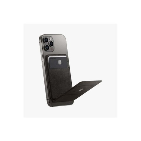 Spigen Apple iPhone 15 / iPhone 14 / iPhone 13 / iPhone 12 Serileri için Smart Fold Manyetik Cüzdan MagSafe Gunmetal Outlet