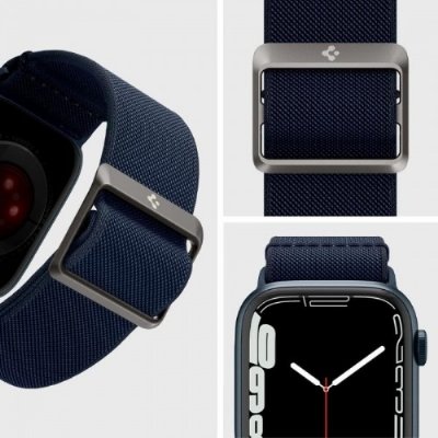 Spigen Apple Watch 41mm / 40mm / 38mm (Seri 1/2/3/4/5/6/SE/7/SE 2/8 ile Uyumlu) Kayış Kordon Band Lite Fit Navy - AMP02291