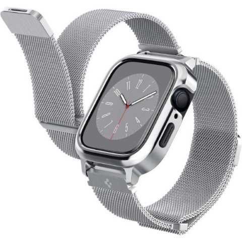 Spigen Apple Watch 41mm (Seri 9/8/7) Kılıf & Kordon Kayış Metal Fit Pro Silver - ACS04586 Outlet