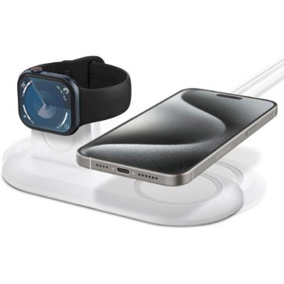 Spigen MagFit Duo AMP02796 2in1 Beyaz MagSafe Docking Station Teşhir