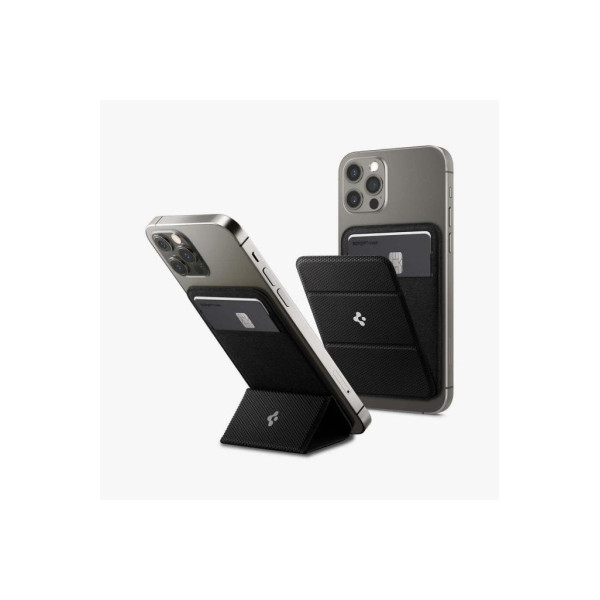 Spigen MagFit iPhone için MagSafe özellikli Kartlı Manyetik Cüzdan Smart Fold Wallet Black - AMP02746 Teşhir