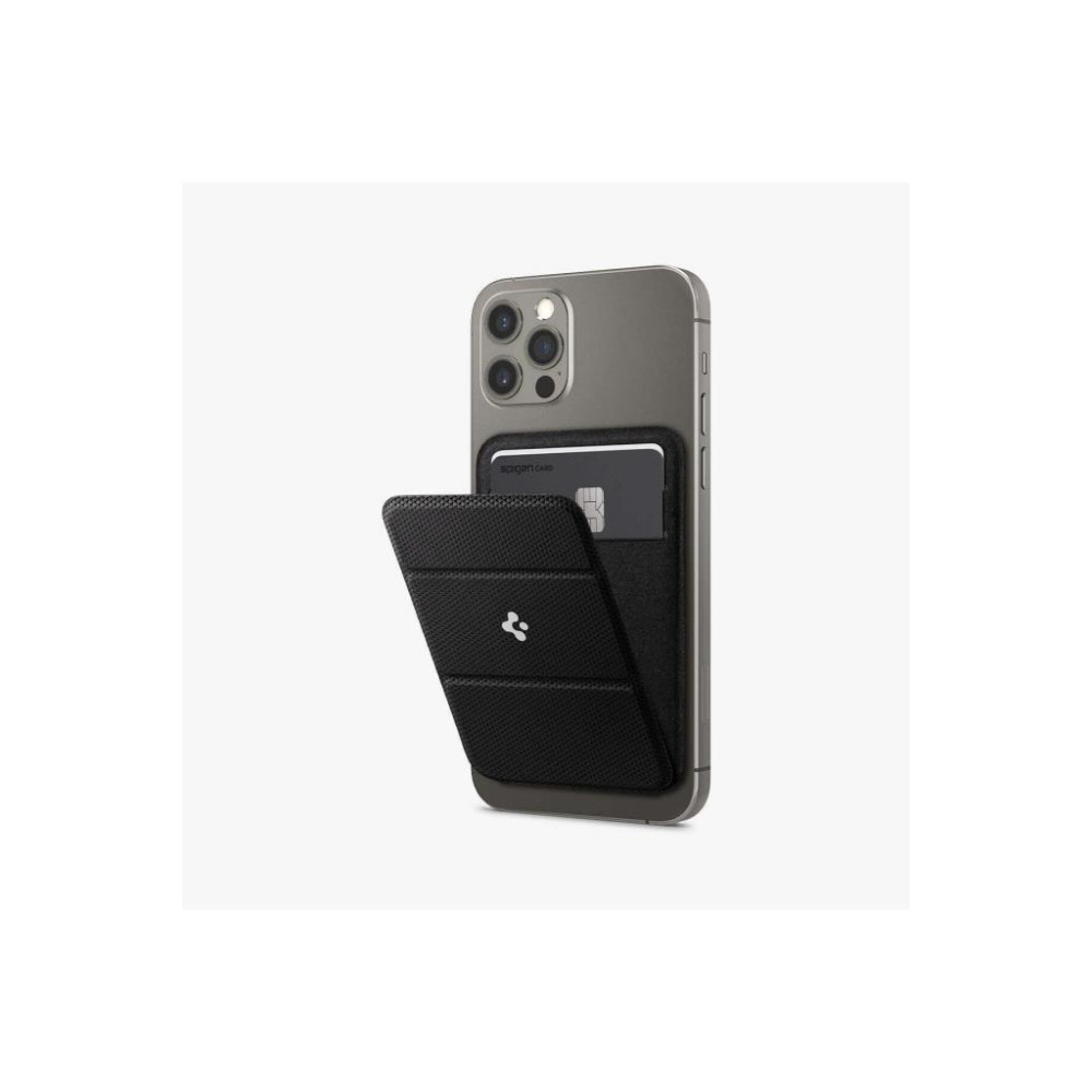 Spigen MagFit iPhone için MagSafe özellikli Kartlı Manyetik Cüzdan Smart Fold Wallet Black - AMP02746 Teşhir