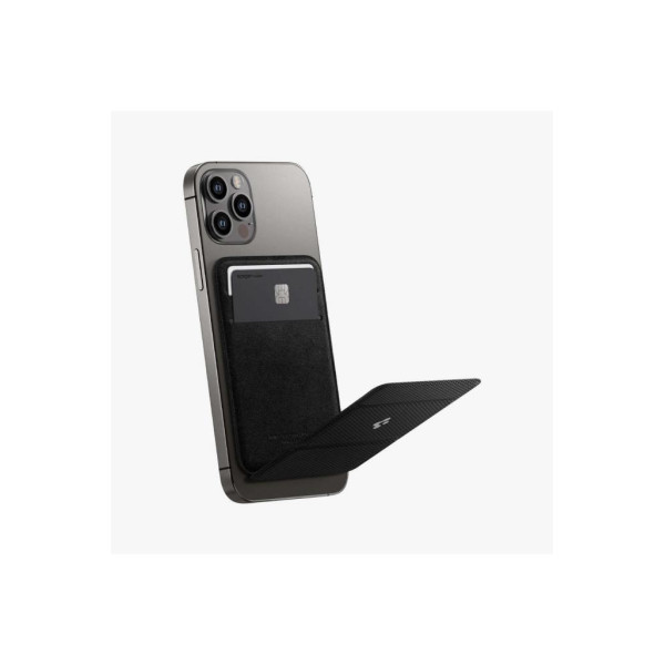 Spigen MagFit iPhone için MagSafe özellikli Kartlı Manyetik Cüzdan Smart Fold Wallet Black - AMP02746 Teşhir
