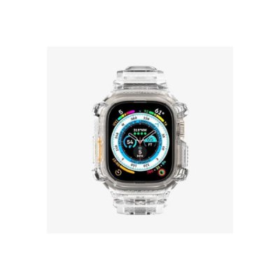 Spigen Apple Watch 49mm (Ultra 2/1) Kılıf & Kordon Kayış Rugged Armor Pro Crystal Clear Outlet