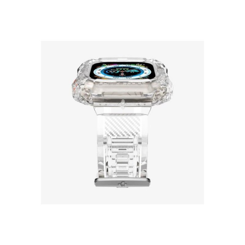 Spigen Apple Watch 49mm (Ultra 2/1) Kılıf & Kordon Kayış Rugged Armor Pro Crystal Clear Outlet
