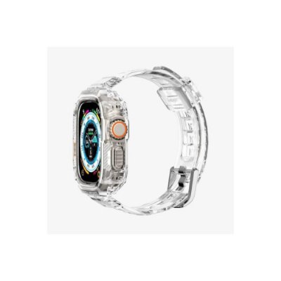 Spigen Apple Watch 49mm (Ultra 2/1) Kılıf & Kordon Kayış Rugged Armor Pro Crystal Clear Outlet