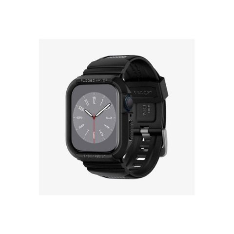 Spigen Apple Watch 45mm (Seri 9/8/7) Kılıf & Kordon Kayış Rugged Armor Pro Black Outlet