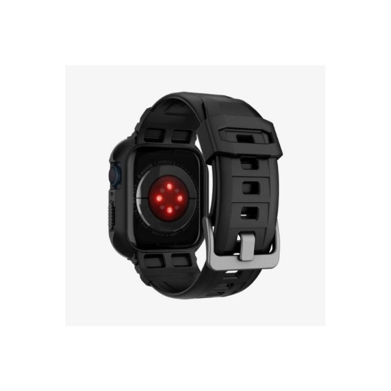 Spigen Apple Watch 45mm (Seri 9/8/7) Kılıf & Kordon Kayış Rugged Armor Pro Black Outlet
