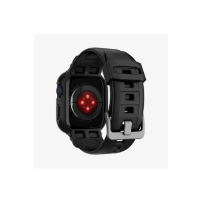 Spigen Apple Watch 45mm (Seri 9/8/7) Kılıf & Kordon Kayış Rugged Armor Pro Black Outlet